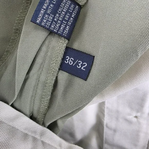 Polo Ralph Lauren Pants Mens 36x32 Green Chino Classic Fit Prospect Cotton